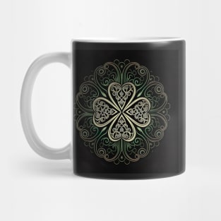 Saint Patrick's day shamrock leaf - glow in the dark filigree pattern Mug